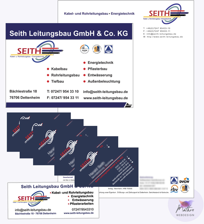 Printvorlagen für Firma Seith leitungsbau GmbH & Co.KG